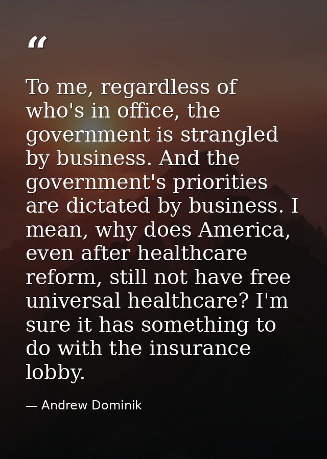 To me, regardless of who's in office, the government is strangled by business. And the government's priorities are dicta — Andrew Dominik
