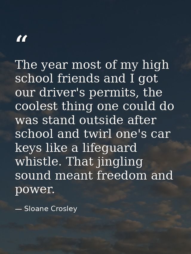 The year most of my high school friends and I got our driver's permits, the coolest thing one could do was stand outside — Sloane Crosley