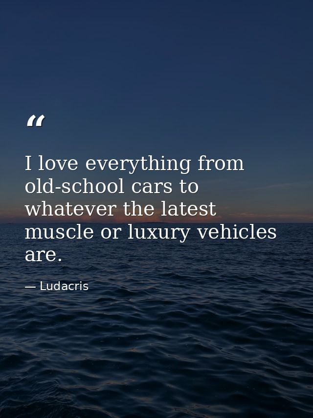 I love everything from old-school cars to whatever the latest muscle or luxury vehicles are. — Ludacris