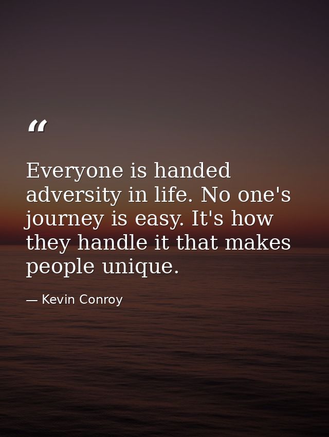 Everyone is handed adversity in life. No one's journey is easy. It's how they handle it that makes people unique. — Kevin Conroy
