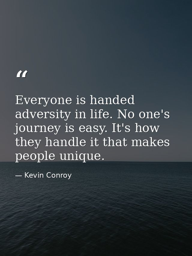 Everyone is handed adversity in life. No one's journey is easy. It's how they handle it that makes people unique. — Kevin Conroy