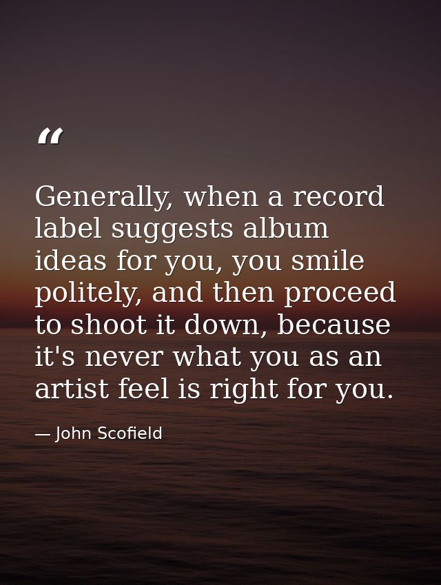 Generally, when a record label suggests album ideas for you, you smile politely, and then proceed to shoot it down, beca — John Scofield
