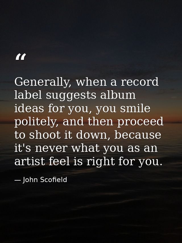 Generally, when a record label suggests album ideas for you, you smile politely, and then proceed to shoot it down, beca — John Scofield