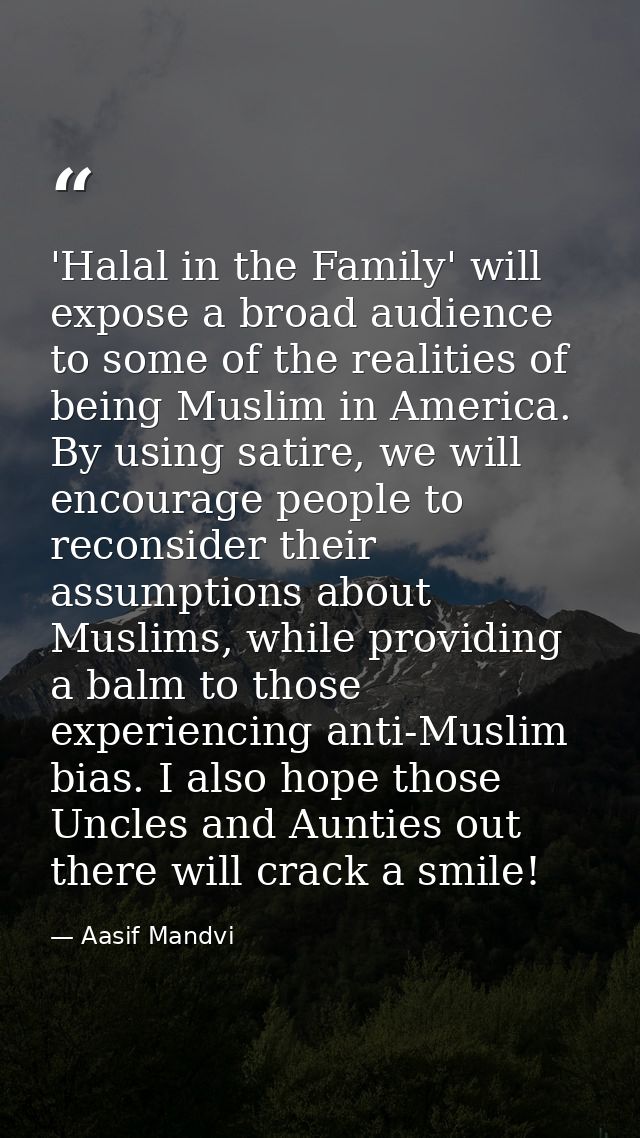 'Halal in the Family' will expose a broad audience to some of the realities of being Muslim in America. By using satire, — Aasif Mandvi