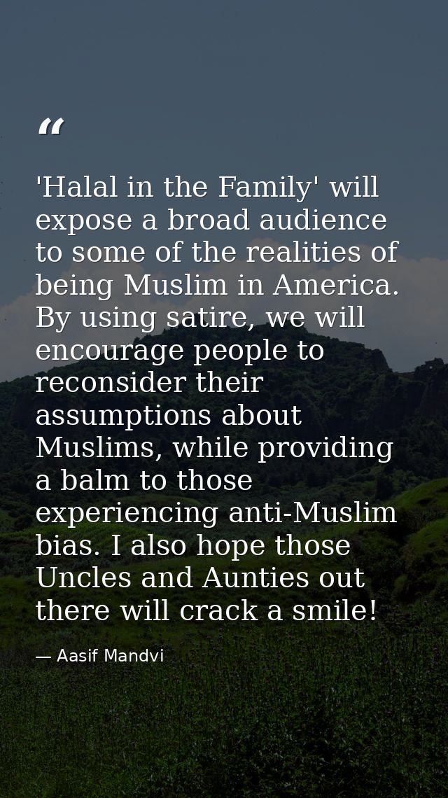 'Halal in the Family' will expose a broad audience to some of the realities of being Muslim in America. By using satire, — Aasif Mandvi