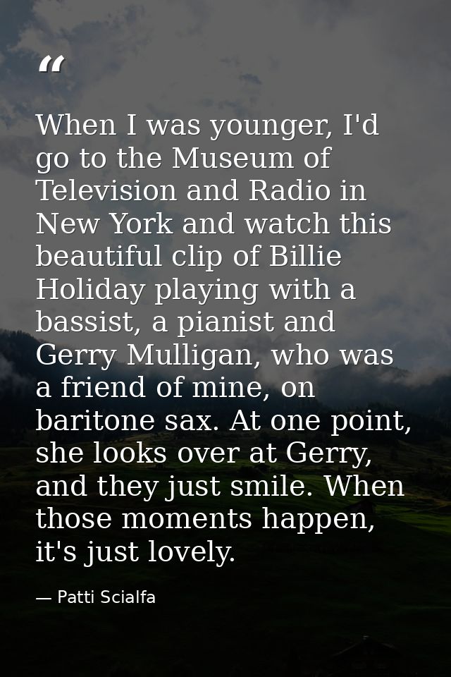 When I was younger, I'd go to the Museum of Television and Radio in New York and watch this beautiful clip of Billie Hol — Patti Scialfa