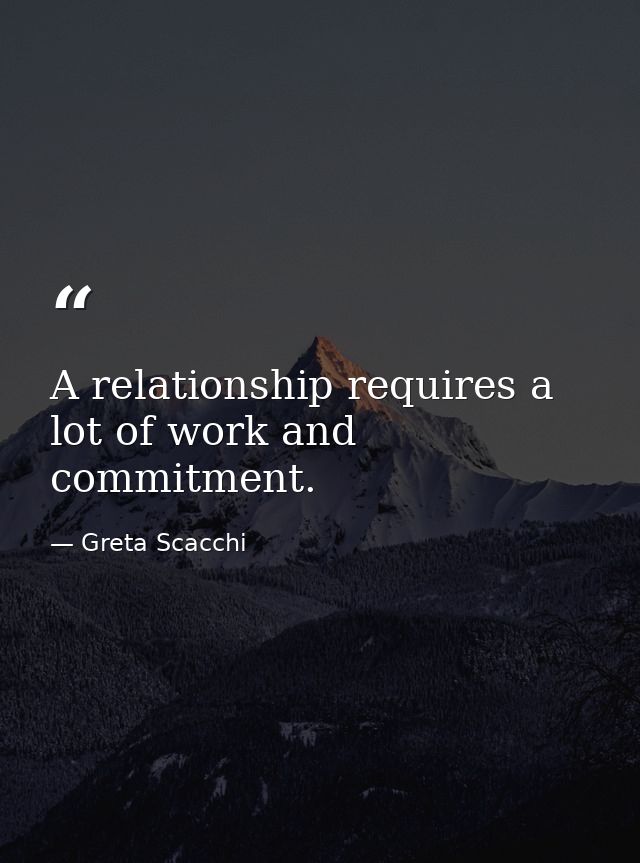 A relationship requires a lot of work and commitment. — Greta Scacchi