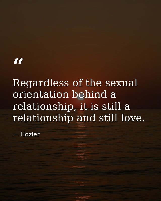 Regardless of the sexual orientation behind a relationship, it is still a relationship and still love. — Hozier