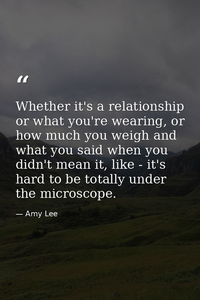 Whether it's a relationship or what you're wearing, or how much you weigh and what you said when you didn't mean it, lik — Amy Lee