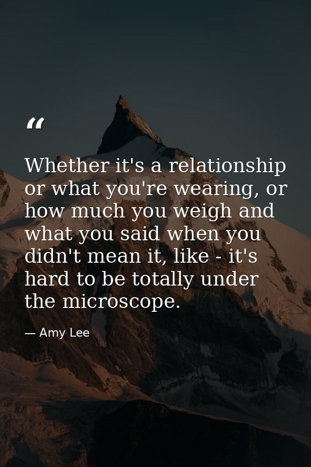 Whether it's a relationship or what you're wearing, or how much you weigh and what you said when you didn't mean it, lik — Amy Lee