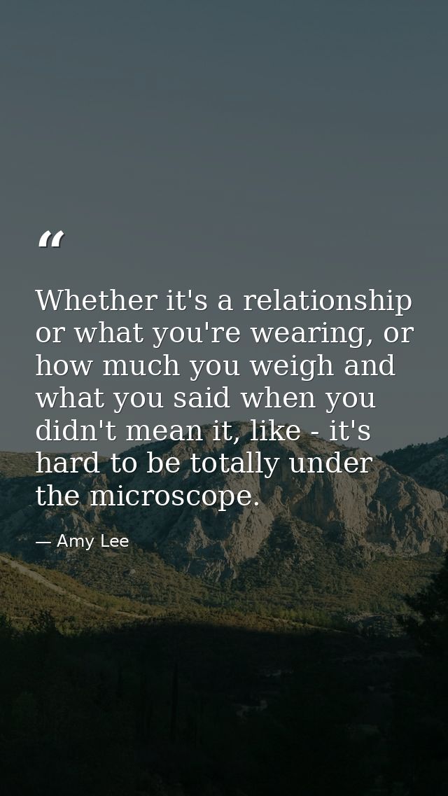Whether it's a relationship or what you're wearing, or how much you weigh and what you said when you didn't mean it, lik — Amy Lee