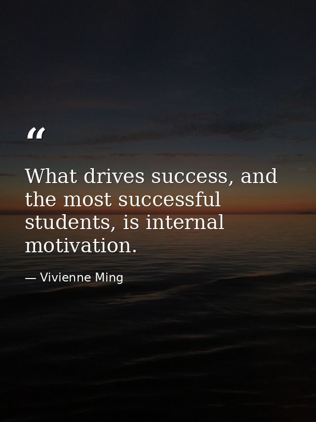 What drives success, and the most successful students, is internal motivation. — Vivienne Ming