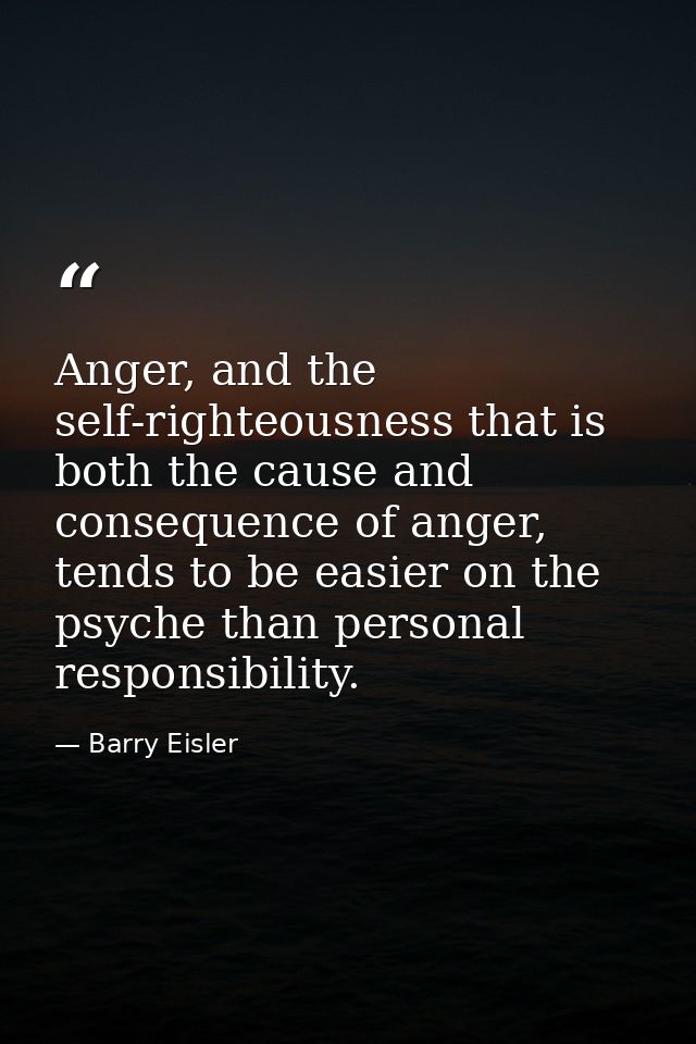 Anger, and the self-righteousness that is both the cause and consequence of anger, tends to be easier on the psyche than — Barry Eisler