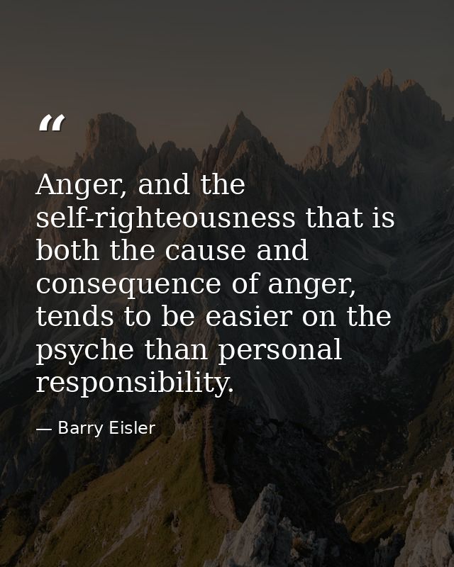 Anger, and the self-righteousness that is both the cause and consequence of anger, tends to be easier on the psyche than — Barry Eisler