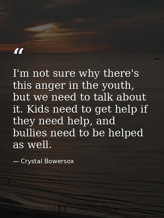 I'm not sure why there's this anger in the youth, but we need to talk about it. Kids need to get help if they need help, — Crystal Bowersox