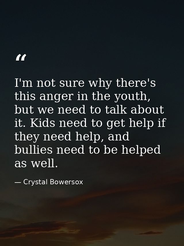 I'm not sure why there's this anger in the youth, but we need to talk about it. Kids need to get help if they need help, — Crystal Bowersox