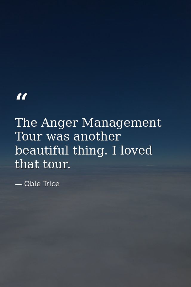 The Anger Management Tour was another beautiful thing. I loved that tour. — Obie Trice