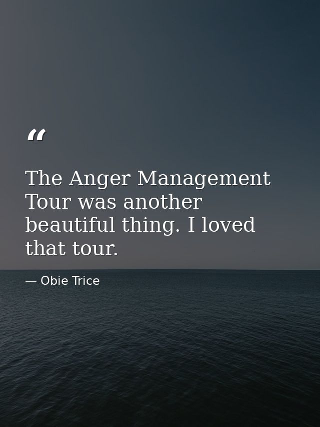 The Anger Management Tour was another beautiful thing. I loved that tour. — Obie Trice