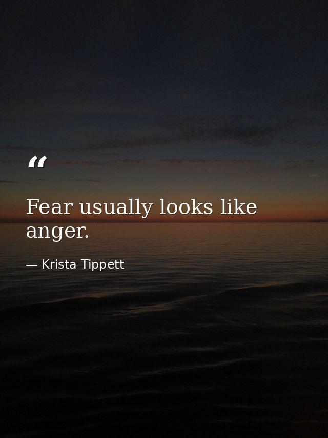 Fear usually looks like anger. — Krista Tippett