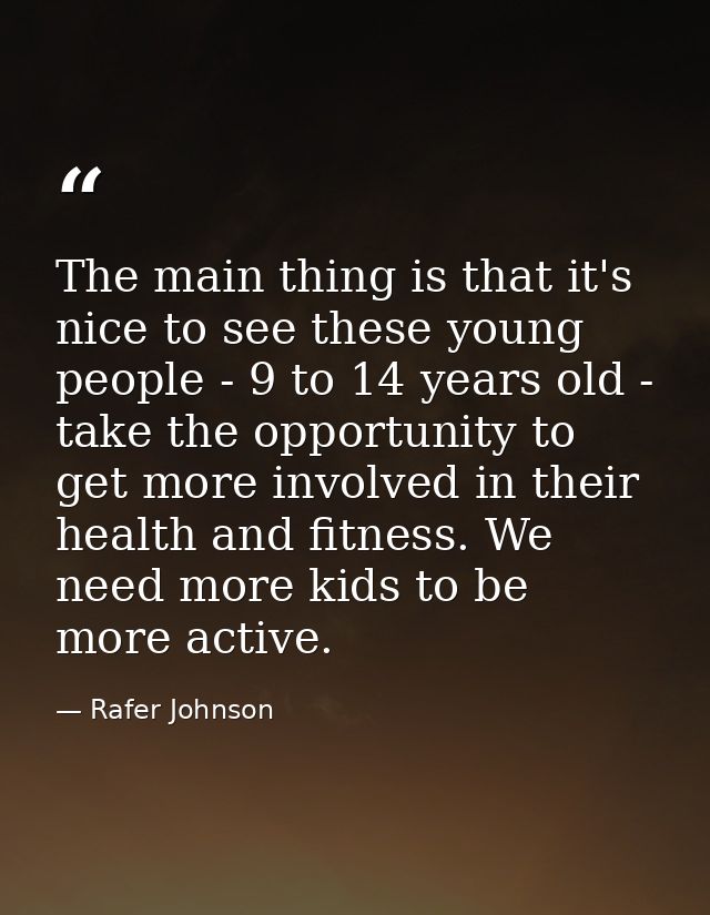 The main thing is that it's nice to see these young people - 9 to 14 years old - take the opportunity to get more involv — Rafer Johnson