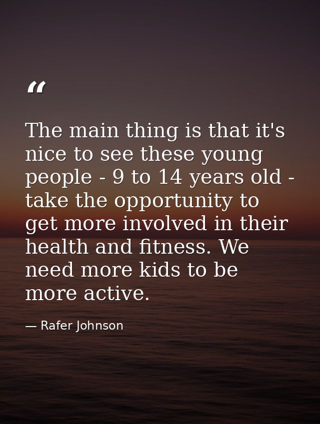 The main thing is that it's nice to see these young people - 9 to 14 years old - take the opportunity to get more involv — Rafer Johnson