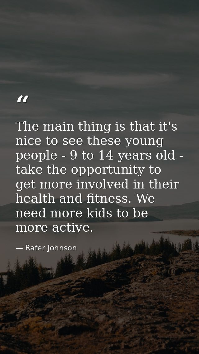 The main thing is that it's nice to see these young people - 9 to 14 years old - take the opportunity to get more involv — Rafer Johnson