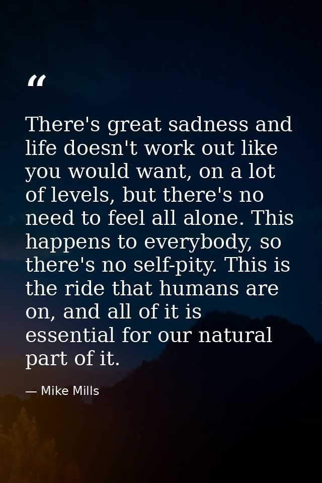 There's great sadness and life doesn't work out like you would want, on a lot of levels, but there's no need to feel all — Mike Mills