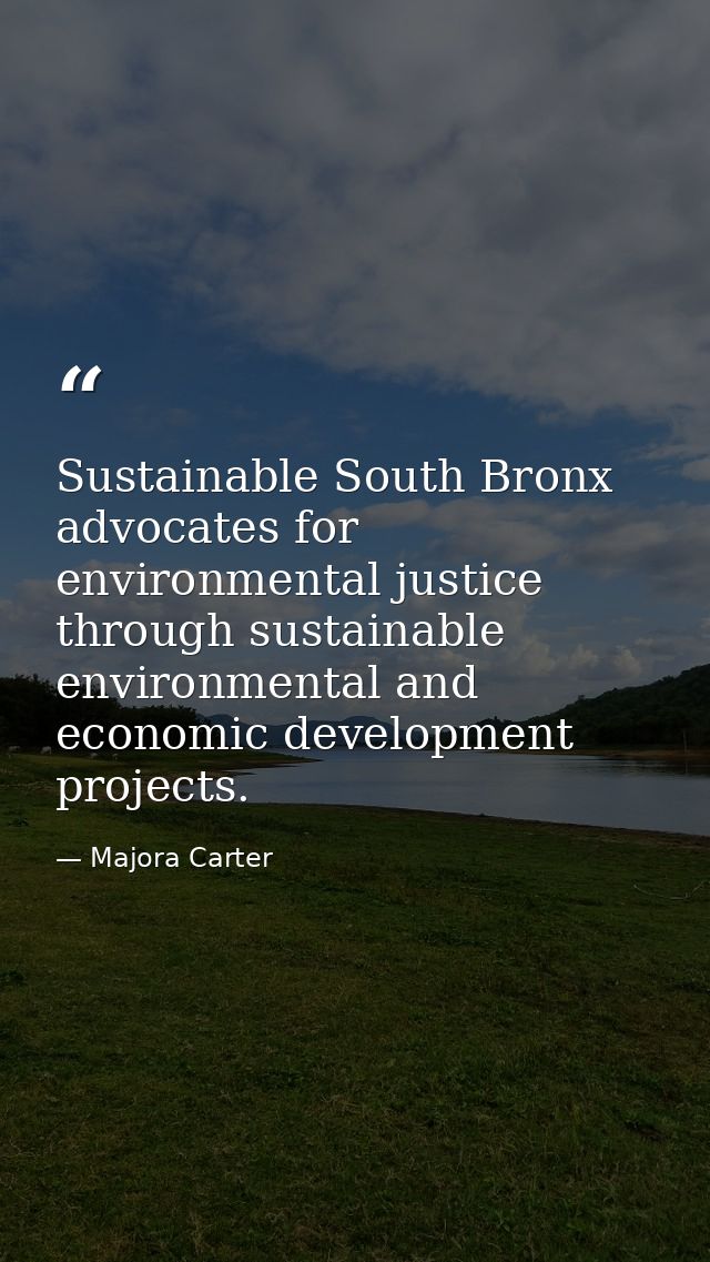 Sustainable South Bronx advocates for environmental justice through sustainable environmental and economic development p — Majora Carter