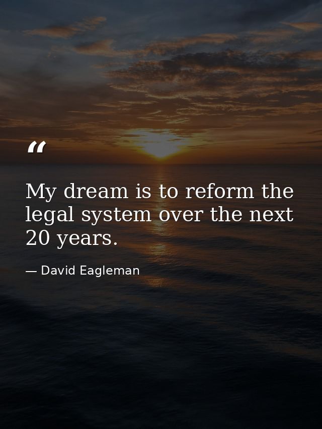 My dream is to reform the legal system over the next 20 years. — David Eagleman