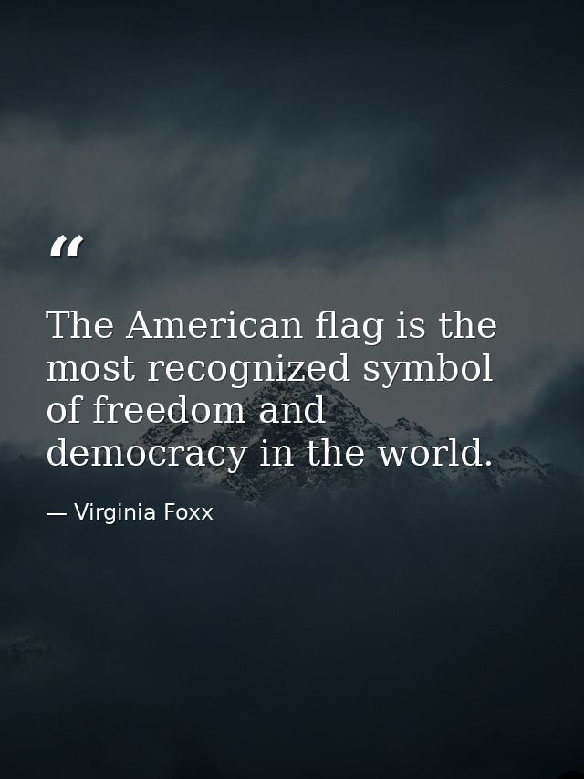 The American flag is the most recognized symbol of freedom and democracy in the world. — Virginia Foxx