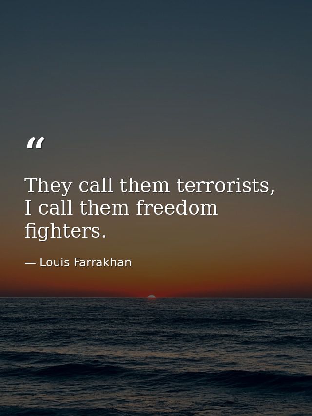 They call them terrorists, I call them freedom fighters. — Louis Farrakhan