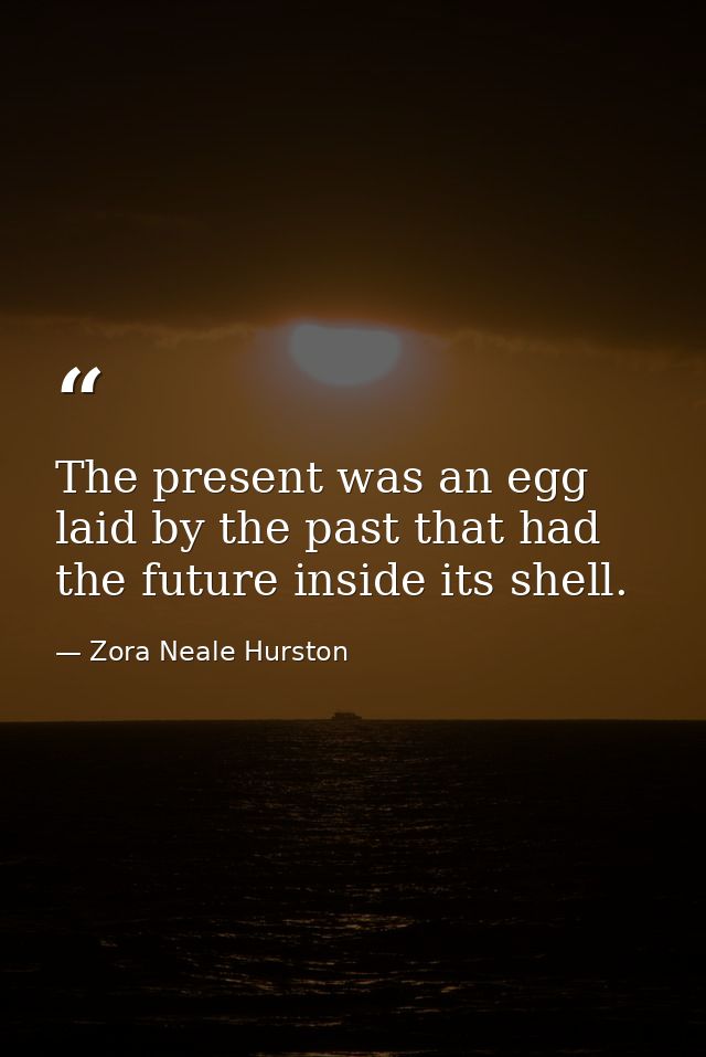 The present was an egg laid by the past that had the future inside its shell. — Zora Neale Hurston