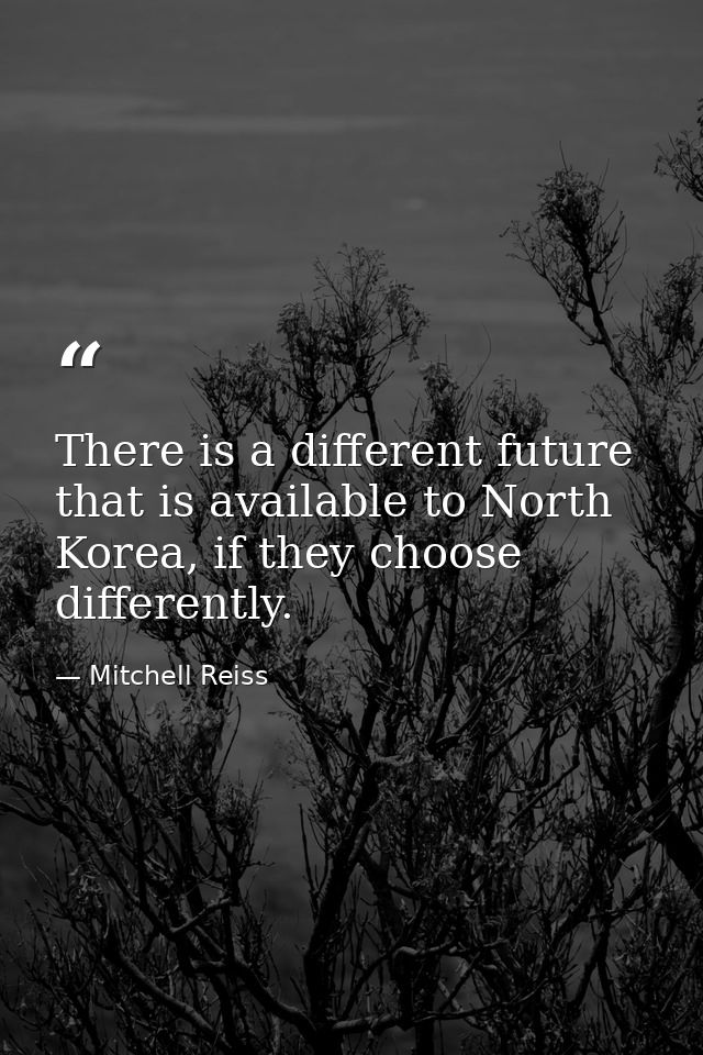 There is a different future that is available to North Korea, if they choose differently. — Mitchell Reiss
